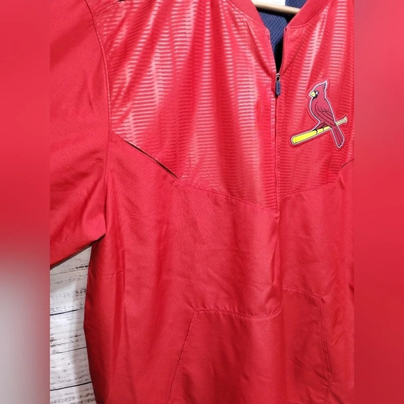Majestic St Louis Cardinals Red On Field Half-m Zip Jacket size XL Baseball MLB - Picture 4 of 9